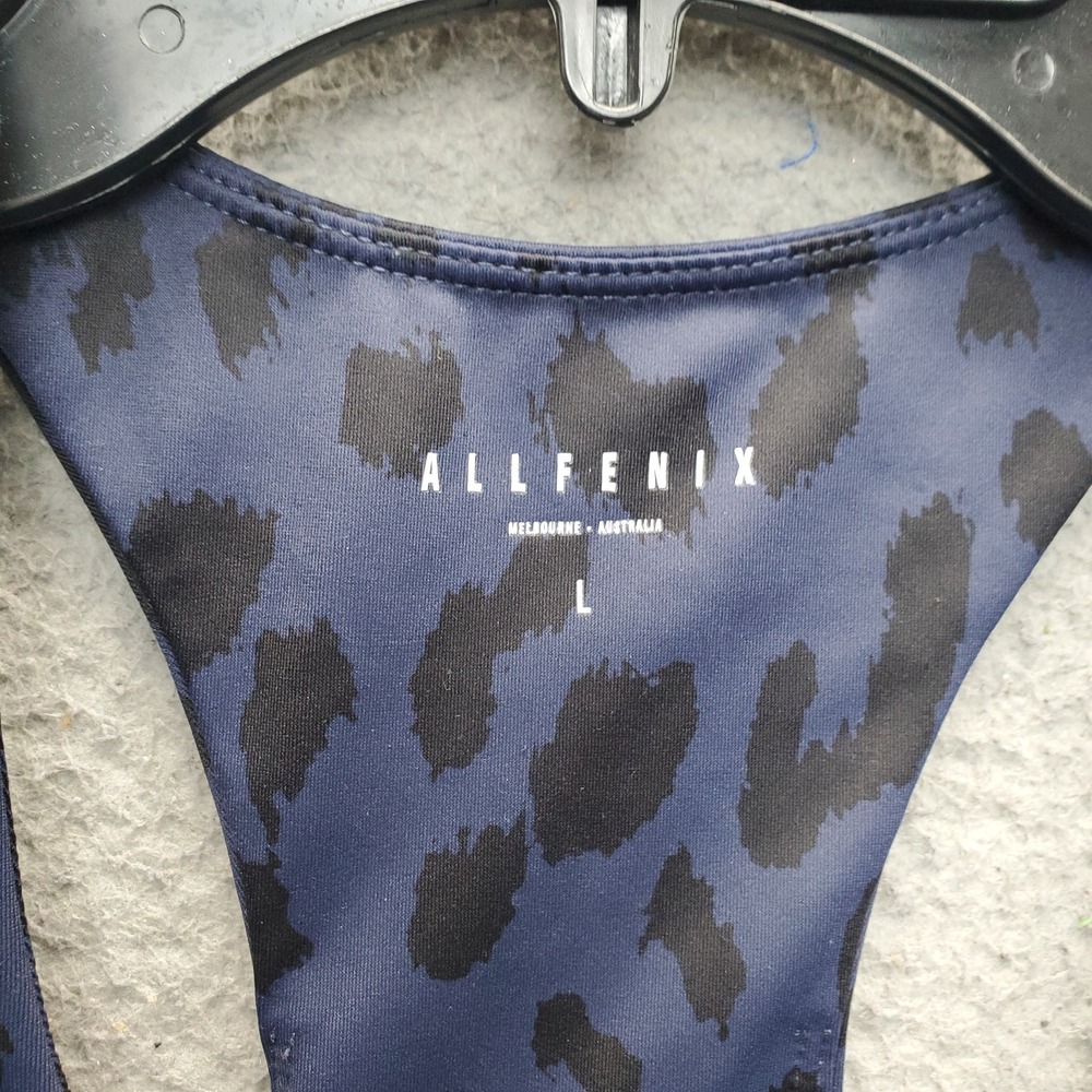 Allfenix Sports Bra Womens Large Multi Leopard Print Stretch Athletic Racerback - Picture 5 of 7